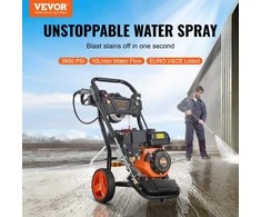 Dujinis slėginis ploviklis, aukšto slėgio ploviklis su purkštukų rinkiniu automobilių valymui, 3950 PSI, 10L/min, nešiojamas dujinis slėginis ploviklis
