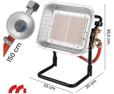 Dujinis terasos šildytuvas, 4500W reguliuojamas propano šildytuvas, nešiojamas lauko šildytuvas garažui, dirbtuvėms, pramoniniam naudojimui
