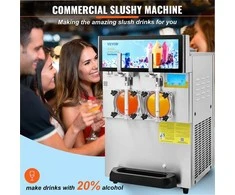 Dviejų indų komercinis šaldytų sulčių aparatas margaritoms, kokteiliams, šaldytiems gėrimams, 16L talpa, skaitmeninis valdymo skydelis, šaldytų gėrimų dozatorius, gėrimų šaldiklis