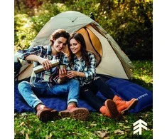 Dvigubas savaime prisipučiantis kempingo čiužinys, su integruota pompa, integruota pagalve, patvarus kelioninis čiužinys nuotykiams lauke, patogi svečių lova