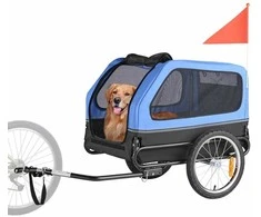 Dviračio priekaba šunims, vežimėlis gyvūnams, sunkiasvoris šunų transportas, sulankstoma dviračio priekaba šunims, dviračio gyvūnų vežimėlis