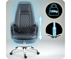 Sofotel Ekologinės odos biuro kėdė, reguliuojamo aukščio, ergonomiško dizaino, chromuotas pagrindas, patogus sėdėjimas
