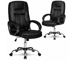 Ekologiškos odos biuro kėdė, ergonomiška kompiuterio kėdė, juoda vadovo kėdė, reguliuojamo aukščio biuro kėdė, patogi darbo kėdė