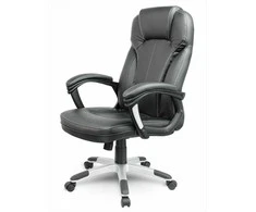 Ekologiškos odos biuro kėdė, ergonomiškas dizainas, juoda pasukama kėdė, patogi kompiuterio kėdė, vadovo biuro kėdė