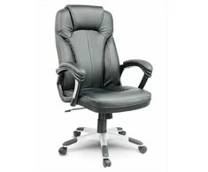 Ekologiškos odos biuro kėdė, ergonomiškas dizainas, juoda pasukama kėdė, patogi kompiuterio kėdė, vadovo biuro kėdė