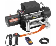 Elektrinė gervė visureigiams, džipams, priekaboms ir valtims, 5400 kg keliamoji galia, 12V DC, belaidis ir laidinis valdymas, IP55 atsparumas, plieno lynas, galinga gervė automobiliams