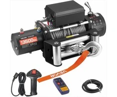 Elektrinė gervė visureigiams, džipams, priekaboms ir valtims, 6100 kg keliamoji galia, 12V DC su 24 m plieniniu lynu, belaidis ir laidinis valdymas, IP55 atsparumas vandeniui, bekelės gervė, tempimo įranga