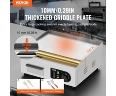 Vevor Elektrinė kepimo plokštė, 2800 W, lygi paviršiaus keptuvė, komercinė