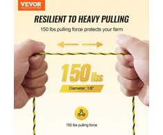 Elektrinė tvora 500 metrų, gyvuliams, gerai matoma, HDPE, geltona ir juoda viela, elektrinė tvora virvė