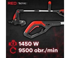 Red Technic Elektrinė žoliapjovė, 1450W galinga žoliapjovė, 330mm pjovimo plotis, elektrinis vejos kraštų apipjoviklis, sodo žoliapjovė