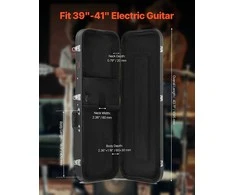 Elektrinės gitaros kietas dėklas 1095 mm, stačiakampis, vandeniui atsparus, juodas, gitaros dėklas, neperšlampamas futliaras, apsauginis dėklas gitarai