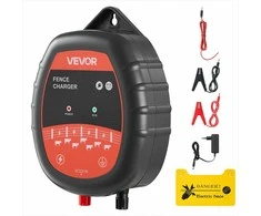 Elektrinio piemens generatorius galvijų ir paukščių apsaugai su LED indikatoriumi, 3km nuotolis, AC DC elektrinis piemuo, galingas aptvarų energizatorius