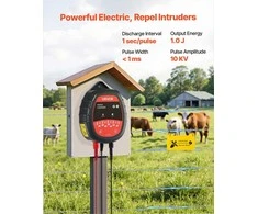 Elektrinio piemens generatorius galvijų ir paukščių apsaugai su LED indikatoriumi, 3km nuotolis, AC DC elektrinis piemuo, galingas aptvarų energizatorius