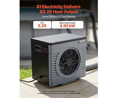 Elektrinis baseino šildytuvas antžeminiams baseinams, 4920 W galia, tylus veikimas su GFCI apsauga, šildymo temperatūra 15-40 ℃, baseino šilumos siurblys, vandens šildymo įranga
