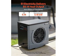 Elektrinis baseino šildytuvas antžeminiams baseinams, plaukimui ir sportui, tylus veikimas su GFCI apsauga, 4160 W šilumos siurblys, 15 m³ talpa, baseino šilumos siurblys, vandens šildymo įranga