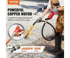 Elektrinis betono vibratorius su 2 metrų velenu, 960 W oro burbuliukų valiklis, rankinis betono vibratorius, betono vibratoriaus įrankis