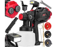 Elektrinis dažų purkštuvas, HVLP technologija, automobiliams, medienos apdirbimui, DIY projektams, 650W, 1.2L bakas, su 3 antgaliais