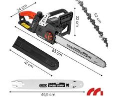 Elektrinis grandininis pjūklas, 16" Oregon pjovimo juosta, 3550W, malkoms pjauti, sodui, galingas, laidinis