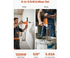 Elektrinis gręžtuvas-maišytuvas, 15.89mm griebtuvas, 0-750 aps./min, rankinis maišymo gręžtuvas cementui, dažams, pašarams, gręžimui ir maišymui