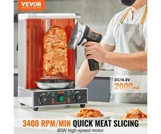 Elektrinis kebabų pjaustyklė Shawarma peilis, 80 W, reguliuojamas storis
