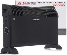 Elektrinis konvekcinis šildytuvas, su termostatu, turbo ventiliatoriumi, 2000W, juodas, nešiojamas patalpų šildytuvas, efektyvus kambario šildymas