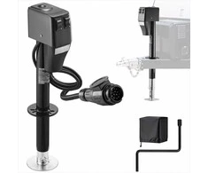 Elektrinis priekabos domkratas kelioninėms priekaboms ir kemperiams, 2268 kg galia su vandeniui atspariu gaubtu ir LED žibintu, 12V DC elektrinis keltuvas, reguliuojamas aukštis