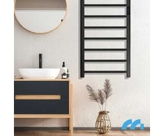 Elektrinis vonios šildytuvas, rankšluosčių džiovyklė su termostatu, 200W, pastatomas/sieninis, LCD ekranas, laikmatis, IPX4, šildomos kopėčios, vonios radiatorius