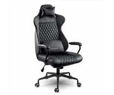 Ergonomiška biuro kėdė, reguliuojamo aukščio, su juosmens ir galvos atrama, patogi stalo kėdė, juoda vadovo kėdė