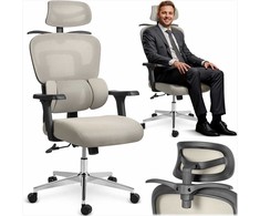Sofotel Ergonomiška biuro kėdė su tinklelio atlošu, reguliuojamomis funkcijomis, juosmens atrama, namams ir biurui, patogi stalo kėdė, vadovo kėdė