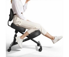 Ergonomiška klūpėjimo kėdė namams, biurui, meditacijai, su atlošu ir ratukais, reguliuojamas aukštis, X formos laikysenos kėdė, storos putų pagalvėlės, ortopedinė kėdė