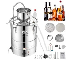 Eterinių aliejų distiliatorius 50L su kolba: viskiui, degtinei, aliejams. Didelis distiliavimo aparatas, alkoholio gamybos įranga.