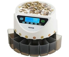 Euro monetų rūšiuoklis, su LCD ekranu, automatinis monetų skaitiklis, euro monetoms, greita monetų rūšiavimo mašina, monetų ritinėlių gaminimo aparatas