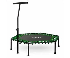 Fitneso batutas, su rankena, 127 cm šešiakampis, žalias, vidaus batutas kardio treniruotėms