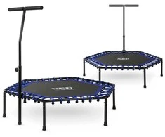 Fitneso batutas su rankena, 127 cm, šešiakampis batutas, namų fitneso batutas