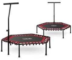Fitneso batutas su rankena, 127 cm, skirtas treniruotėms namuose, šešiakampis batutas, raudonas fitneso batutas, mankštos batutas