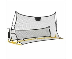 Futbolo atmušėjo tinklas, 210 x 120 x 35 cm, treniruočių atmušėjas futbolui, atmušėjo tinklas futbolo treniruotėms, dvipusis atmušėjas, nešiojamas futbolo atmušėjas