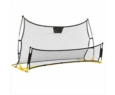 Futbolo atmušėjo tinklas, 210 x 120 x 35 cm, treniruočių atmušėjas futbolui, atmušėjo tinklas futbolo treniruotėms, dvipusis atmušėjas, nešiojamas futbolo atmušėjas
