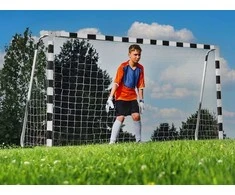 Futbolo treniruočių vartai 180 cm, su tinkleliu ir kuoliukais, metaliniai, vaikams, futbolo varteliai, treniruočių įranga