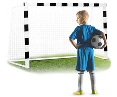 Futbolo vartai 180x120x60 cm, su patvariu tinklu, lengvai surenkami futbolo vartai, lauko futbolo vartai