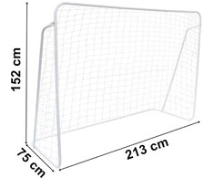 Futbolo vartai 2.13x1.52 m, balti, vaikams, sodui, kiemo futbolo vartai, mini futbolo vartai