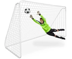 Futbolo vartai 300 cm, nešiojami, balti, vaikams, sodui, kiemo futbolo vartai, mini futbolo vartai