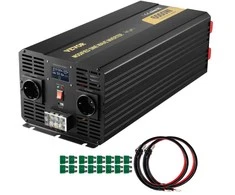 Galingas 6000W įtampos keitiklis 12V į 230V LCD, avarinis inverteris automobiliui, keitiklis iš DC į AC