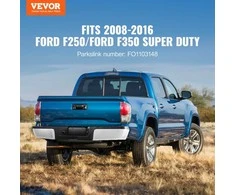 Galinis plieno buferis, skirtas 2008-2016 Ford F250 F350 Super Duty, chromuota apdaila, tvirtas laiptelio buferis, galinis buferis su žibintais