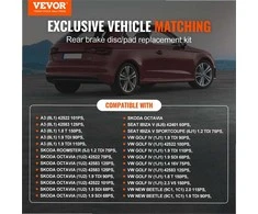 Galinių stabdžių rinkinys Audi A3, Seat Ibiza, Skoda Octavia, VW Golf IV, keraminės stabdžių kaladėlės ir ketaus 232mm diskai, galinių stabdžių keitimo komplektas, stabdžių diskų rinkinys