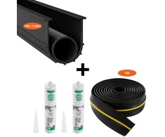 Garažo vartų sandarinimo rinkinys 4.88 m, universalus vandeniui atsparus PVC, garažo vartų slenkstis, garažo vartų apačios sandarinimo juosta
