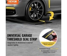 Garažo vartų slenksčio sandarinimo juosta, apsaugai nuo oro sąlygų, universali su klijais, 6.1 m PVC sandarinimo juosta, garažo vartų apačios izoliacija, pasidaryk pats apsauginis barjeras, guminė tarpinė