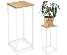 Gėlių stovas 63 cm, baltas, metalinis, augalų stovas, kambarinis, gėlėms eksponuoti, vazonams, dekoratyvinis