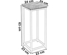 Gėlių stovas Arben Craft, 60 cm, juodas matinis rėmas, lentyna augalams, vazonų laikiklis, gėlių stovas loft stiliaus