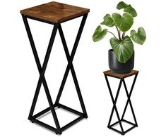 Gėlių stovas Loft Konel Rustic, juodo ąžuolo, 62 cm, augalų stovas, kambarinis stovas, gėlių lentyna