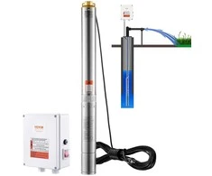 Giluminis siurblys 2200W, nerūdijančio plieno, 9.8 m³/h 144 m, vandens siurblys, povandeninis siurblys, šulinio siurblys